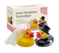 MIJOMA Figura para tarta de boda, pareja de novios, decoración para tarta de boda (patos de boda)