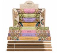 MIJOMA Juego de varillas de incienso Karma - 56 varillas en 4 aromas sensuales: jazmín, rosa, lavanda, sándalo, un viaje de armonía y relajación
