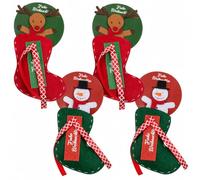 MIJOMA Set de envoltorios de regalo de dinero, calcetines de fieltro con figuras de Navidad y pequeñas tarjetas de felicitación, muñeco de nieve y reno, embalaje perfecto para regalos de dinero y