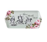 Mikasa and V&A Alice in Wonderland Sandwich Tray, 12’’ - decorative melamine food tray with pastel illustrations, perfect for afternoon tea and garden parties, spill-free design for easy carrying and