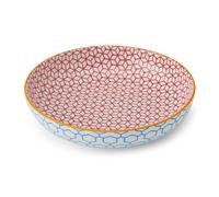 Mikasa blue geometric ceramic bowl, 21 cm