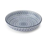 Mikasa blue mediterranean stoneware bowl, coupe bowl for dining, multi