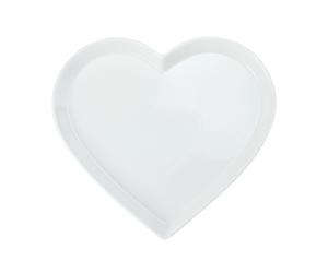 Mikasa chalk fuente de servicio de porcelana en forma de corazón, pla