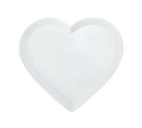 Mikasa Chalk Fuente de servicio de porcelana en forma de corazón, Plato Corazón Grande para Canapés y Entrantes, 30cm, Plato Blanco para Fiestas, Apto para Lavavajillas