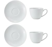 Mikasa chalk juego de 2 tazas y platillos de porcelana para capuccino,