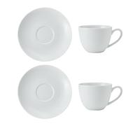 Mikasa chalk juego de 2 tazas y platillos de porcelana para capuccino,