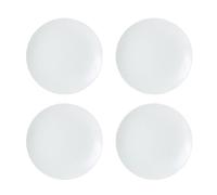 Mikasa Chalk Juego de 4 Platos Llanos de Porcelana, 4x Platos de Porcelana Blanca para el Día a Día y Formal, 27cm - Apto para Microondas y Lavavajillas