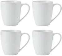 Mikasa chalk tazas de porcelana, juego de 4 tazas blancas para té y c
