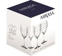 MIKASA - Copas de cóctel para brindis, 290 ml, Juego de 4 Unidades, Vidrio, Plateado, 20 x 17 x 17 cm