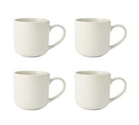 Mikasa Cranborne Juego de 4 Tazas de Gres, 320ml, Cerámica, Té y Café, Aptas para Lavavajillas y Microondas