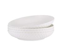MIKASA Enrejado Juego de 4 Cuencos para Pasta Resistentes a los Golpes, Porcelana, Blanco