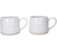Mikasa farmhouse tazas de gres con corazones, juego de 2 tazas para t?