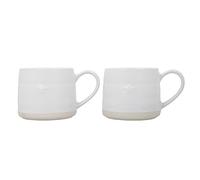 Mikasa Farmhouse Tazas de Gres con Estrellas, Juego de 2 Tazas para Té, Café y Chocolate Caliente, 380ml - En Caja de Regalo, Aptas para Lavavajillas y Microondas
