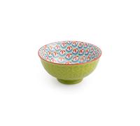 Mikasa green and blue geometric stoneware nibble bowl, patterned dip b