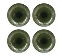 Mikasa Jardin - Juego de platos llanos de 4 piezas, color verde, servicio para 4, juego de 4 platos llanos de gres, platos redondos de 27 cm, en caja de regalo y aptos para lavavajillas