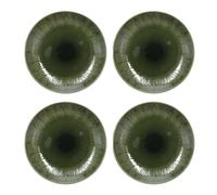 Mikasa Jardin - Juego de platos llanos de 4 piezas, color verde, servicio para 4, juego de 4 platos llanos de gres, platos redondos de 27 cm, en caja de regalo y aptos para lavavajillas