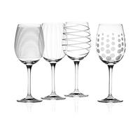 Mikasa juego de copas de vino blanco cheers crystal, 450 ml, plateadas