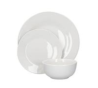 Mikasa – Juego de vajilla Alexis – Porcelana blanca minimalista – 12 piezas (MKALEXIS12PC)