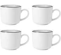 Mikasa limestone juego de tazas de porcelana, 4x tazas de porcelana co