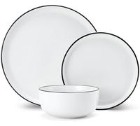 Mikasa limestone vajilla de porcelana de 12 piezas, vajilla blanca par