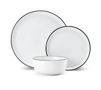 Mikasa limestone vajilla de porcelana de 12 piezas, vajilla blanca par