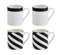 Mikasa luxe deco juego de 4 tazas, tazas de porcelana fina con estampa