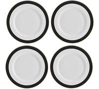 Mikasa luxe deco platos llanos de porcelana, juego de 4 platos grandes