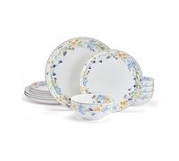Mikasa Quinn - Juego de vajilla ligera de porcelana de hueso de 12 piezas, servicio para 4