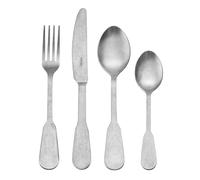 Mikasa Soho Antique 16-Piece Stainless Steel Cutlery Set for 4 with 4 Knives, 4 Forks, 4 Dessert Spoons, and 4 Teaspoons, Dishwasher Safe, Elegant Design with Matte Finish and 20-Year Warranty.