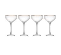 Mikasa sorrento copas de cristal con borde dorado y forma ancha, 380ml