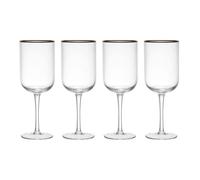 Mikasa sorrento copas de cristal para vino blanco con borde dorado y f