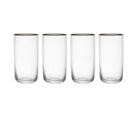 Mikasa sorrento vasos altos de cristal con borde dorado y forma ancha,