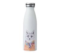 Mikasa Tipperleyhill Botella de Agua Aislada de Acero Inoxidable para Llevar, Doble Pared, Mantiene las Bebidas Calientes 12 Hrs y Frías 18 Hrs, Quirky Fox Illustration, Sólo Lavable a Mano, 500 ml