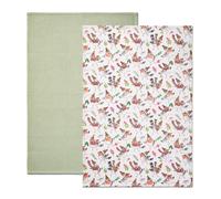 Mikasa tipperleyhill tea towels, set of 2, 100% cotton, christmas robi