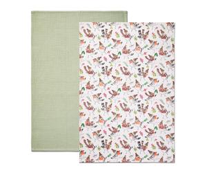 Mikasa tipperleyhill tea towels, set of 2, 100% cotton, christmas robi