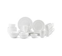 Mikasa Trellis Bone China - Vajilla ligera resistente a las astillas, 40 piezas, servicio para 8 personas
