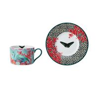 Mikasa x sarah arnett porcelain cup and saucer set, 250ml
