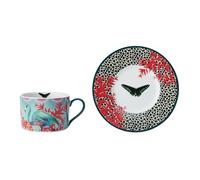 Mikasa x sarah arnett porcelain cup and saucer set, 250ml