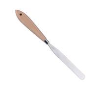 Mikikit 2piezas Espátulas para Pintura al Óleo Raspadores de Pigmentos con Mango de Madera Herramientas Duraderas de Acero Inoxidable para Mezclar Colores Uso Profesional y Artístico