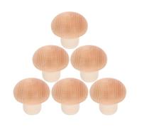 Mikikit 6 Piezas Tapones de Botella de Vino de Madera Unidades Diseño Forma de Seta Corchos Reutilizables para Sellado Hermético Conservan el Aroma Regalo para Celebraciones