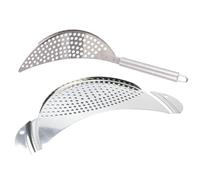 Mikikit Colador de Olla de Acero Inoxidable Mango, Filtro Seguro y Práctico para Cocina, Juego de 2 Piezas Adecuado para Escurrir Pasta y Verduras