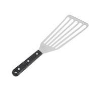 Mikikit Espátula para Freír Pescado de Acero Inoxidable Ranurada, Multiusos para Carne y Hamburguesas, Herramienta Resistente para Cocina y Barbacoa, Mango Ergonómico Antideslizante,