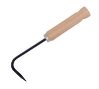 Mikikit Gancho de Acero Inoxidable y Madera para Jardinería Mango Ergonómico y Garra Única, Adecuado para Aflojar Tierra y Eliminar Hierbas No Deseadas en Bonsáis y Plantas en Maceta