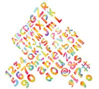 Mikikit Letras Adhesivas de Papel para Adornos de Aula y Habitación Infantil, Recortadas en Formas Bonitas, 72 Piezas para Tablones y Fiestas