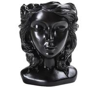 Mikikit Maceta de Resina para Suculentas, Maceta para Plantas, Adorno de Escritorio, Negra, Pequeña, para Oficina y Hogar, Diseño Decorativo Creativo, Atmósfera Luminosa, Uso Prolongado
