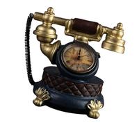 Mikikit Reloj de Sobremesa Retro de Resina Dorado Diseño Vintage para Decoración y Modelo Fotográfico Hogar o Coche