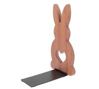 Mikikit Sujetalibros Forma de Conejo de Madera de Ulin Grueso, Soporte Decorativo y Funcional para Escritorio, Estantería Pequeña, Accesorio para Organización en Hogar y Oficina