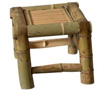 Mikikit Taburete de Bambú Retro, Taburete Pequeño Antiguo, Fácil de Transportar y Limpiar, Resistente, para Balcón y Disfrutar del Té
