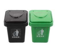 Mikinona 2 Piezas Cenicero de Pared con Tapa y Forma de Papelera | Acero Inoxidable y Pp, Forro Desmontable, Control de Olor, Uso en Baños, Hoteles, Restaurantes y Patios