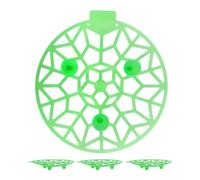 Mikinona 4 Piezas Soporte para Melones Redondo de Plástico Verde | Base Tipo Bandeja, Evita Contacto Suelo, Diseño Liso, para Melón y Melón Dulce